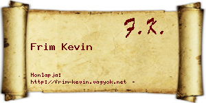 Frim Kevin névjegykártya